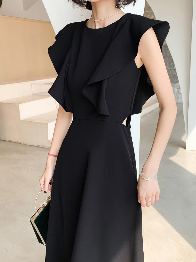 お呼ばれドレス 結婚式 ドレス ノースリーブドレス パーティードレス