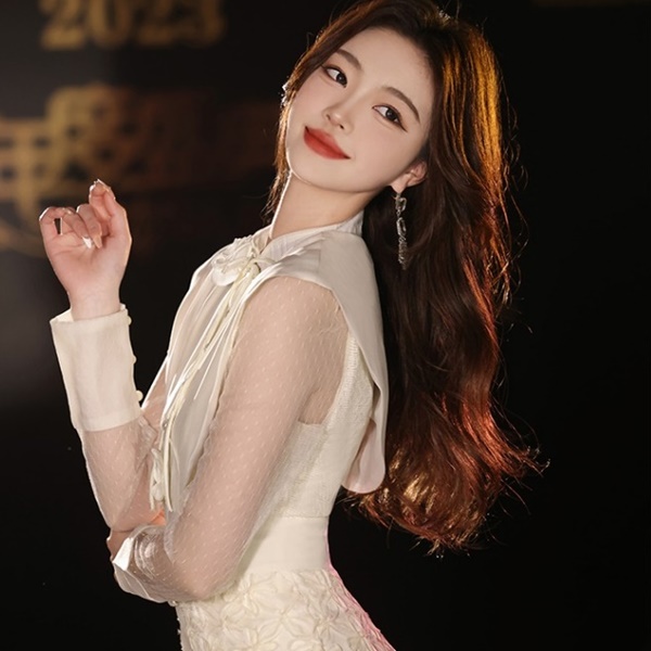 白いワンピース パーティードレス 韓国 ワンピース レースドレス 花柄