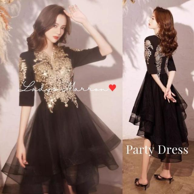 フィッシュテールドレス ワンピース イブニングドレス 成人式ドレス 同窓会ドレス 演奏家ドレス 発表会ドレス 謝恩会ドレス 刺繍 お呼ばれドレス 結婚式 パーティードレス かっこいい 結婚式お呼ばれドレス 黒 レディース ミドル丈ドレス カクテルドレス 韓国