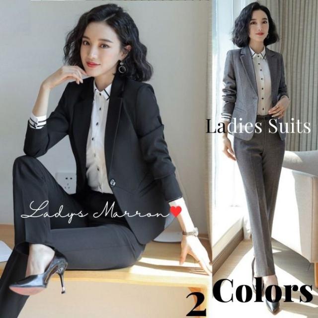 リクルートスーツ レディース 就活スーツ ビジネススーツ パンツスーツ 上下 レディーススーツ 女性スーツ 紺スーツ 黒スーツ セットアップスーツ スーツ 大学生 かっこいい セットアップ フォーマルスーツ 韓国 無地 3点セット 春 夏 秋 冬 可愛い ジャケット