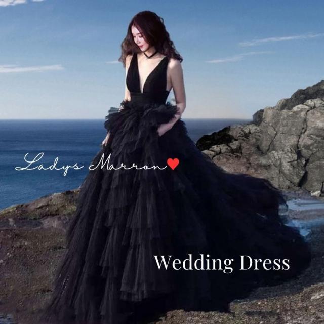 ブラックドレス 二次会 前撮り ブラックドレス 前撮り ウエディング