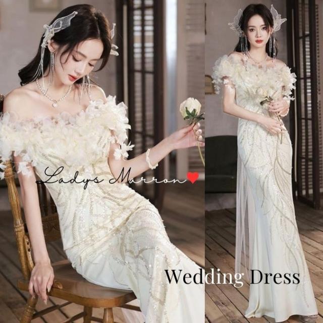 イブニングドレス 白 お呼ばれドレス 結婚式 結婚式お呼ばれドレス オケージョンドレス ワンピース かっこいい マーメイドドレス 二次会ドレス 韓国 マザーズドレス 半袖ドレス ロングドレス 無地 オフショルダー 春 夏 秋 冬 可愛い