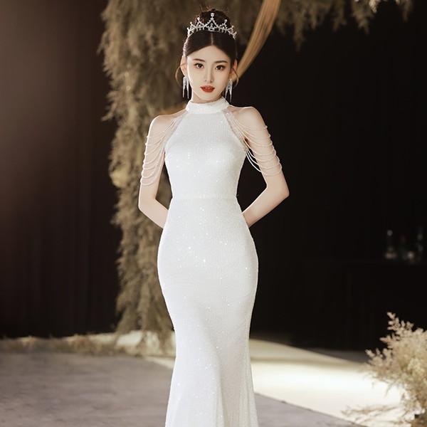 ノースリーブドレス ロングドレス 演奏会 スパンコールドレス 白ドレス 赤ドレス グレードレス イブニングドレス ホルターネックドレス パーティードレス かっこいい キャバドレス 韓国 マーメイドドレス 春 夏 秋 冬 ロング丈 可愛い スパンコール ノースリーブドレス ロングドレス 演奏会 スパンコールドレス 白ドレス