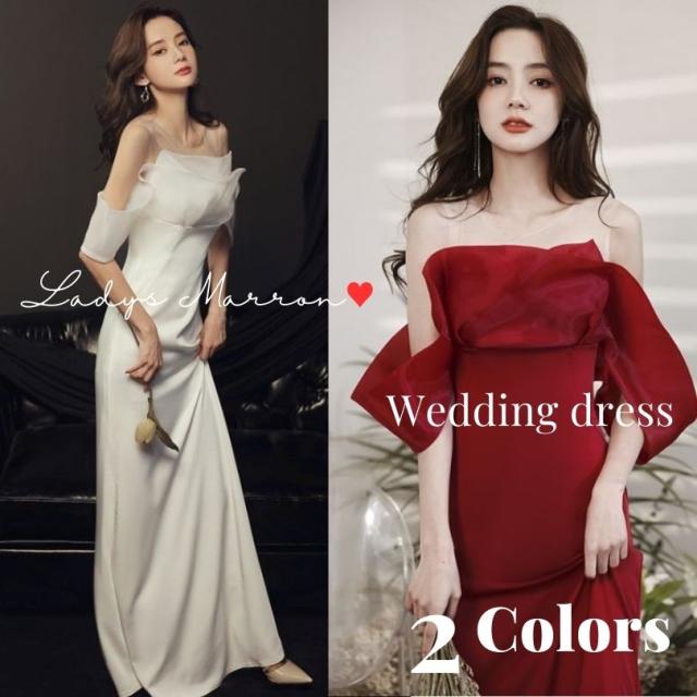 前撮りドレス お呼ばれドレス 結婚式 パーティードレス かっこいい ウエディングドレス ウェディングドレス 白 イブニングドレス 赤 ドレス 二次会 花嫁 2次会 オフショル オフショルダー 白ワンピ 白ワンピース 白ドレス 韓国 春 夏 秋 冬