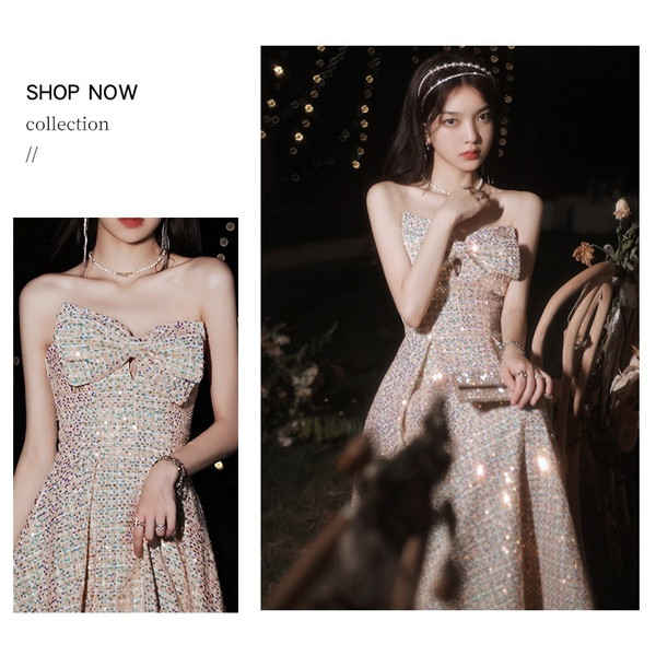 スパンコールドレス パーティードレス カラードレス ピンクドレス