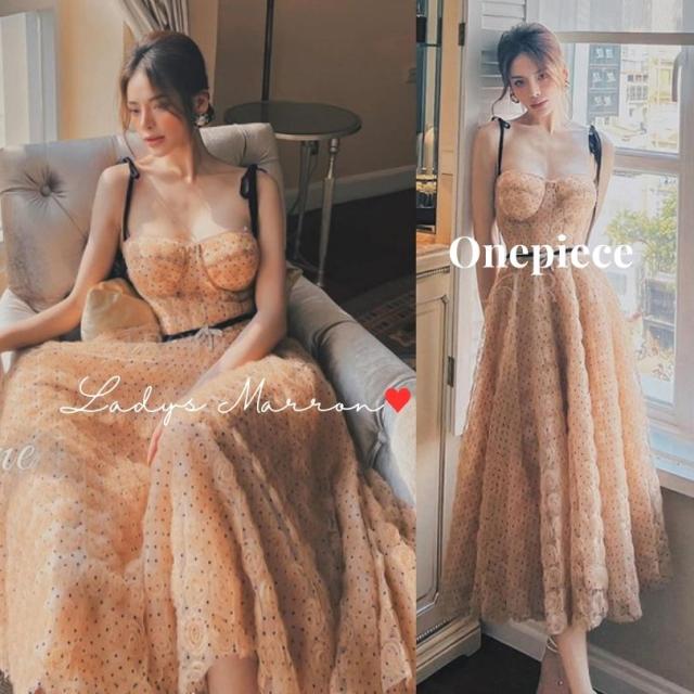 ドットワンピース 花柄ワンピース 夏 韓国 黒 肩リボン レトロワンピース 花柄 キャミワンピース ガーリーワンピース フェミニンワンピース 夏のワンピース リゾートワンピース はながら 個性的ワンピース ビスチェ 可愛い シフォン