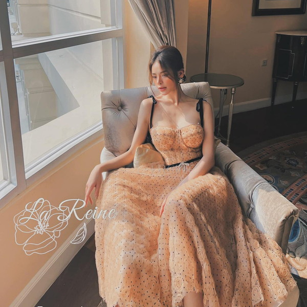 ドットワンピース 花柄ワンピース 夏 韓国 黒 肩リボン レトロ