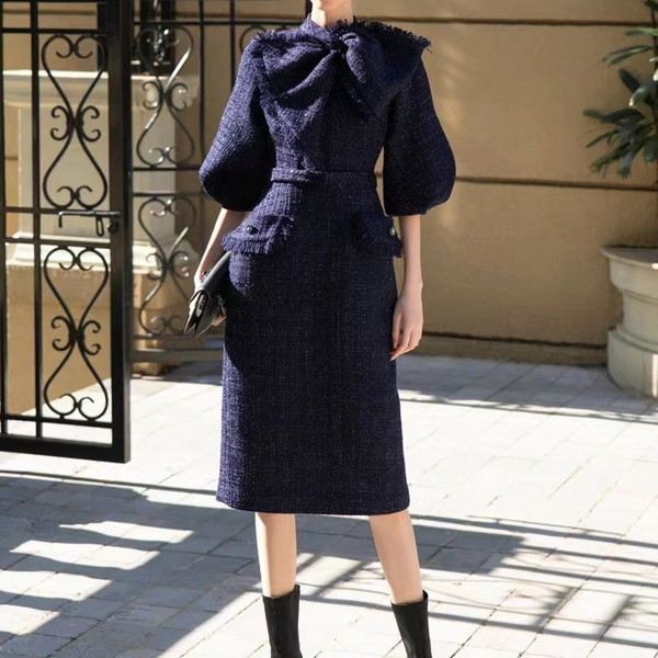 ツイードワンピース リボンワンピース かわいいワンピース ガーリー