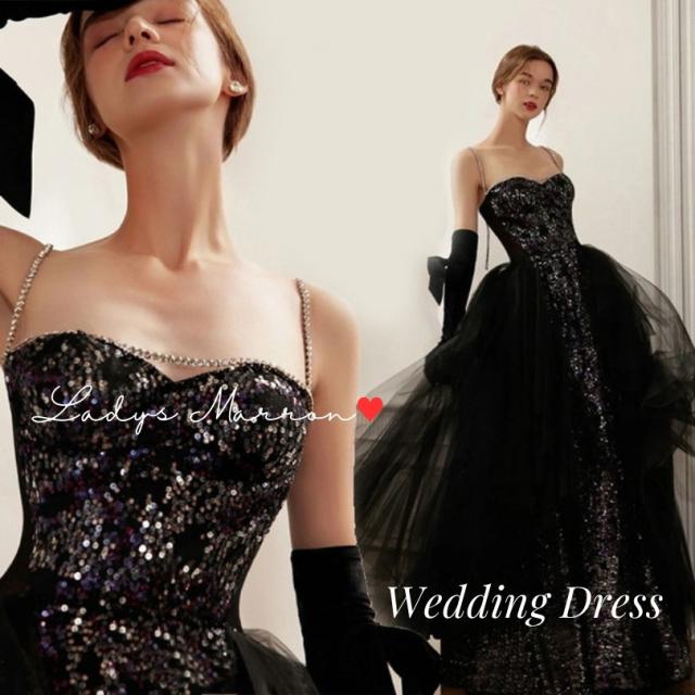 ウェディングドレス ウエディングドレス 前撮り ドレス 白 黒 イブニングドレス カラードレス 黒いドレス 演奏会 ドレス 大人 ピアノ 発表会 二次会 ドレス 花嫁 Aライン ブラックドレス 前撮りドレス オフショル オフショルダー プリンセスライン