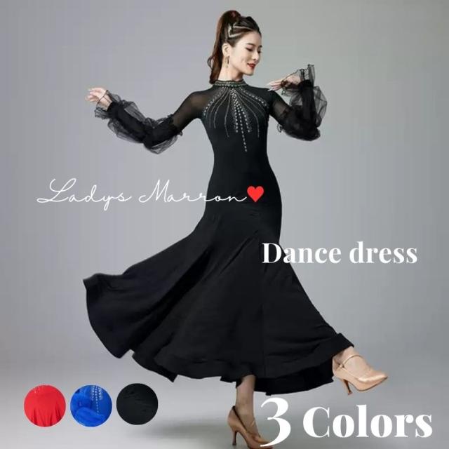 黒のフレアダンスドレス 黒のフレアダンスドレス S 楽天市場