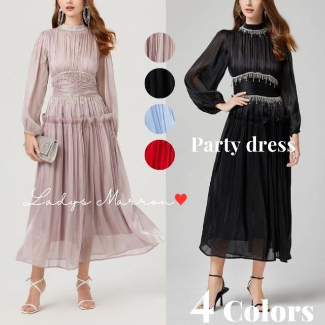 お呼ばれドレス 結婚式 お呼ばれワンピース 個性的 パーティードレス 韓国 結婚式お呼ばれドレス 結婚式服装 オケージョンドレス 黒 結婚式フォーマルドレス ワンピース ロングワンピース ロングワンピ 秋 冬 長袖 ロング丈