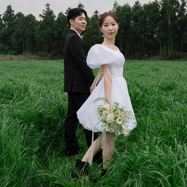 ミニウェディングドレス ウェディングドレス ミニ ミニ丈 韓国