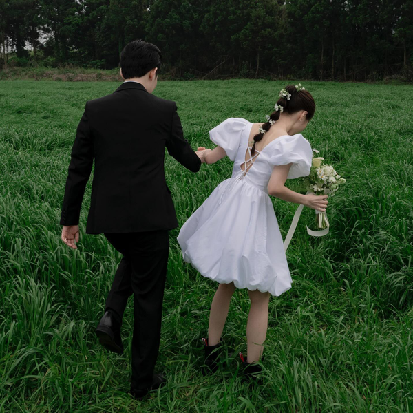 ミニウェディングドレス ウェディングドレス ミニ ミニ丈 韓国