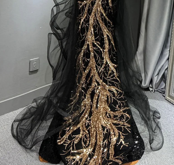 スパンコールドレス パーティードレス ショルダーネックレス