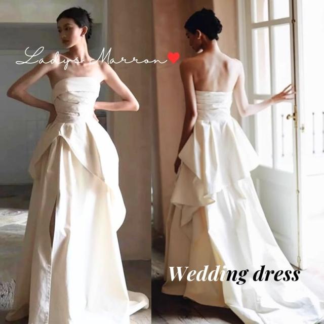 ウェディングドレス ウエディングドレス 前撮りドレス 花嫁二次会ドレス 白いドレス 白レースドレス オフショルドレス オフショルダー 二次会花嫁ドレス フォトウェディング 花嫁かわいい ベアトップ 可愛いドレス ロングドレス 個性的