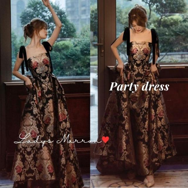 花柄ワンピース 肩リボン ワンピース 花柄ドレス リゾートワンピース リゾート服 夏ワンピース レトロワンピース キャミワンピース キャミワンピ 大人可愛い マキシワンピース マキシ丈ワンピース ボタニカル柄 高級 サマーワンピース