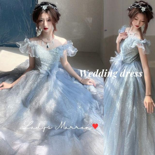 ウェディングドレス カラードレス ブルードレス 前撮りドレス ピンク