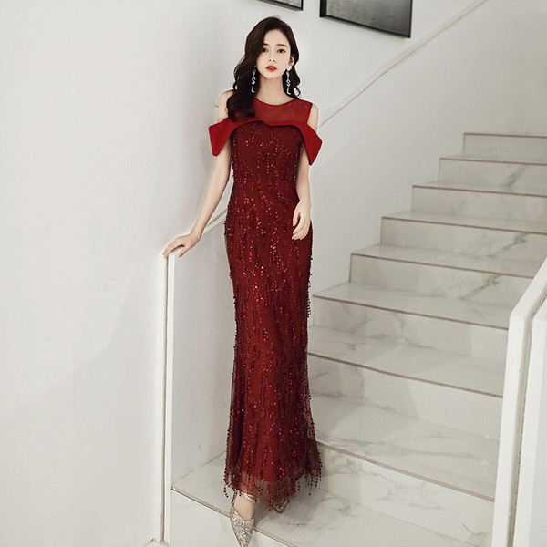 イブニングドレス マーメイドドレス スパンコールドレス ロングドレス