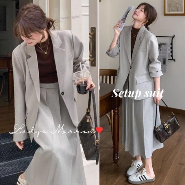 セットアップ 成人式 同窓会 服装 卒業式 卒園式 入学式 入園式 服 七五三 母親 ママ ママスーツ スカート ジャケット カジュアルスーツ レディース スカートスーツ 20代 30代 40代 50代 高校 大学 ツーピース 2点セット 上下セット 春 秋 長袖 ロング丈 韓国