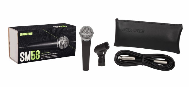 SHURE ダイナミックマイク SM58-LCE + マイクケーブル XLR3ピン メス