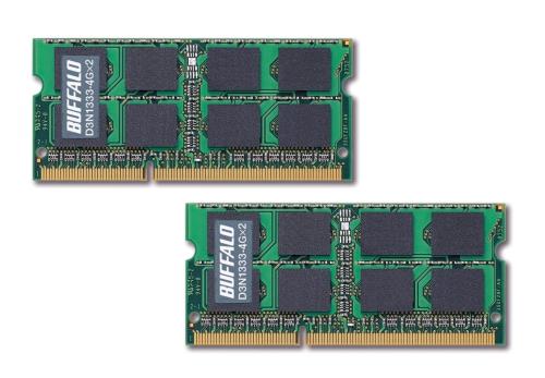 BUFFALO ノートPC用増設メモリ PC3-10600(DDR3-1333) 4GB×2枚組 D3N1333-4GX2/E