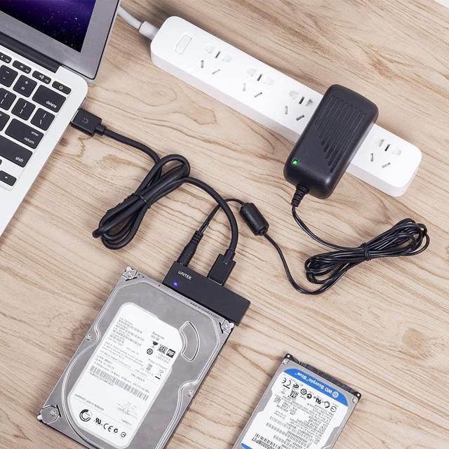 Unitek SATA USB3.0(USB A+C) 変換ケーブル 2.5 3.5インチ HDD/SSD などのハードライブ とSATA 光学ドライブ に対応 I/II/III 電源アダプタ（12V/2A電源付き）UASP対応 高速転送 線長150cm 最大18TB ファイルコピー テレビ録画 ハードディスク復旧 PSE認証済