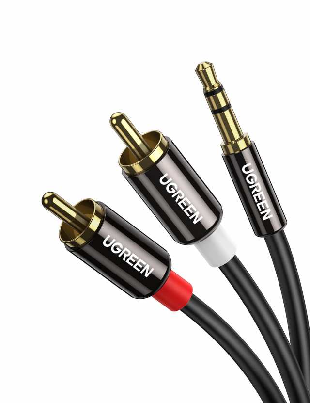 UGREEN RCA 3.5mm 変換 オーディオケーブル 3.5mmステレオミニプラグ RCA ミニピン 赤白ケーブル ミニコンポ アンプ AVセレクタ PC iPhon