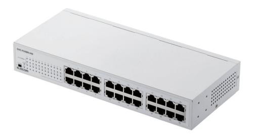 エレコム スイッチングハブ 24ポート 10/100Mbps 金属筺体 電源内蔵 19型ラック取付金具付き 動作時環境温度50℃対応 EHC-F24MN-HWの通販は 7,077円