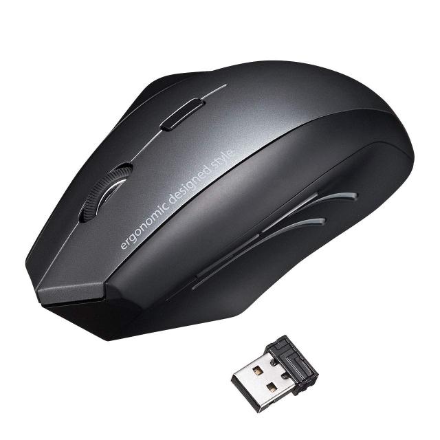 サンワサプライ マウス ワイヤレス エルゴノミクス形状 ブルーLED 5ボタン 大型 MA-ERGW8の通販は 6,868円