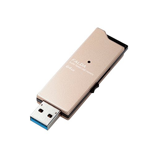 エレコム USBメモリUSB3.0対応 スライド式 高速転送 アルミ素材 64GB ゴールド MF-DAU3064GGDの通販は