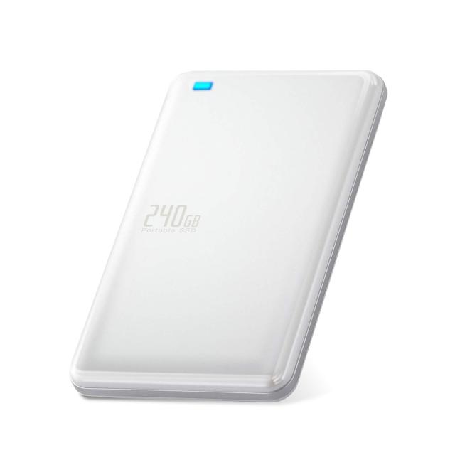 エレコム 外付けSSD ポータブル 240GB USB3.0 USB3.1(Gen1) TLC 小型 軽量 名刺サイズ ホワイト ESD-ED0240GWHの通販は 8,187円