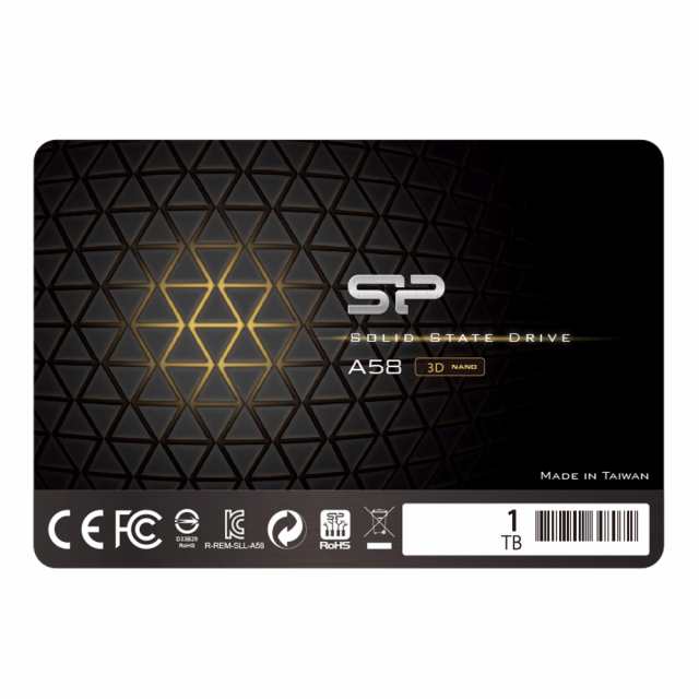 シリコンパワー 1TB SSD 3D NAND A58 SLCキャッシュパフォーマンスブーストSATA III 2.5インチ7mm SU001TBSS3A58A25CA