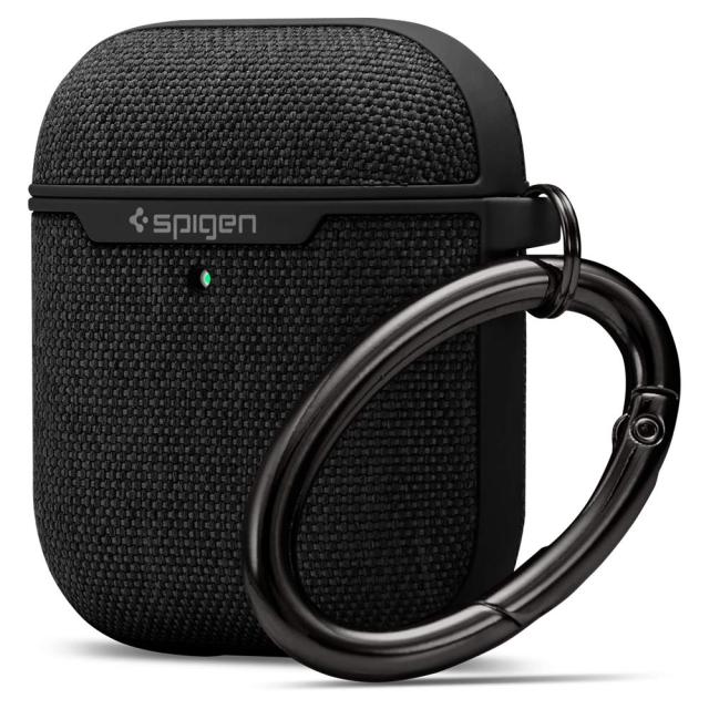 Spigen AirPods ケース (第1世代 / 第2世代 対応) ファブリック ワイヤレス充電 対応 カラビナ リング 滑り止めフィルム 付き 衝撃 吸収 軽量 キズ防止 耐衝撃 アーバン・フィット 074CS27030 (ブラック)の通販は