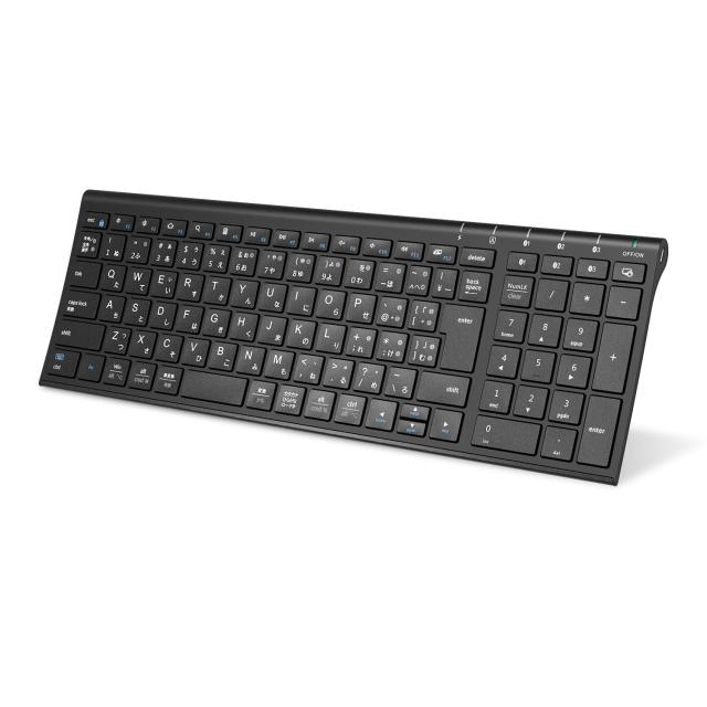 iClever キーボード Bluetooth ワイヤレス キーボード 日本語 JIS配列 3台同時接続可能 テンキー付き 超薄型 キーボード パンタグラフ 静音設計 コンパクト Type-c充電式 無線 フルサイズ ラップトップ パソコン用 スマホ PC iPad用 Windows Mac iOS Androidに対応 ブラックICの通販は