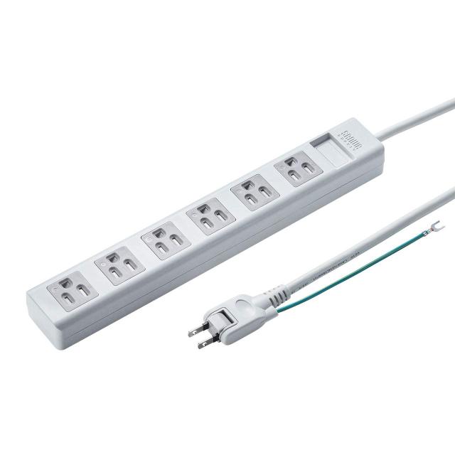サンワサプライ シャッタータップ 3P・6個口 5m TAP-SH3650MG