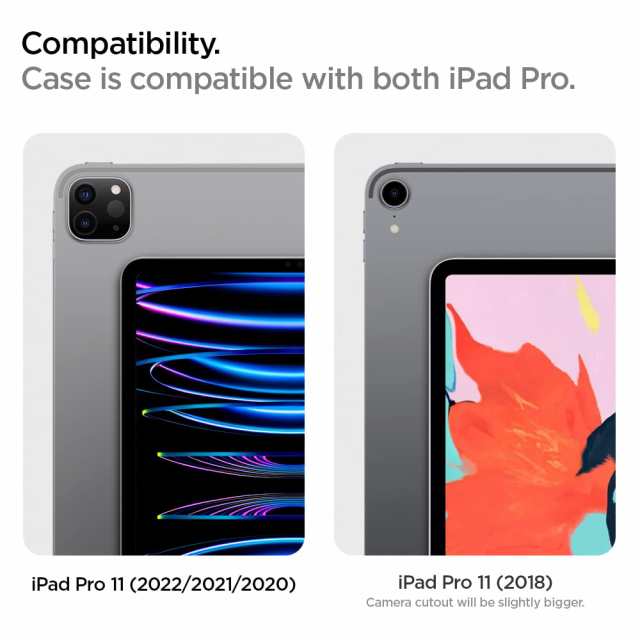 Spigen iPad Pro 11インチ ケース (2022 2021 2020 2018)用 第4/3/2/1/世代対応 カバー 三つ折り スタンド Apple Pencil対応 耐衝撃 米軍MIL規格 落下 衝撃 吸収 ラギッド・アーマープロ ACS01025 (ガンメタル)