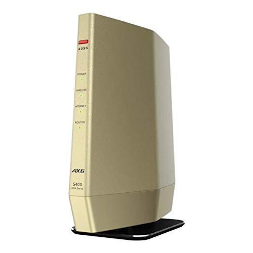 BUFFALO バッファロー 無線LANルーター プレミアムモデル (Wi-Fi 6(11ax)対応/ワイドバンド 5GHz 160MHz対応/シャンパンゴールド) WSR-5400AX6-CG