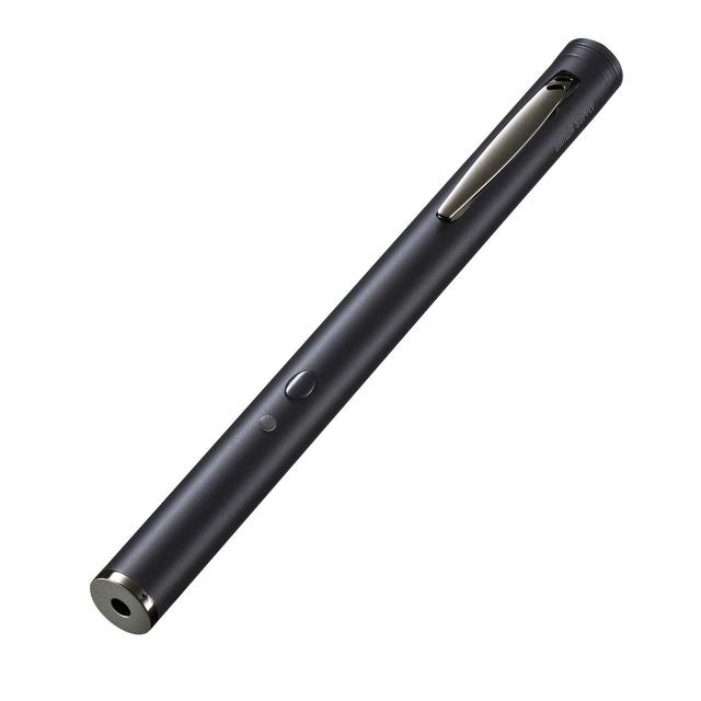 サンワダイレクト ポインター 緑 電池式 ペン型 照射距離200ｍ クリップ付 PSC認証 200-LPP042