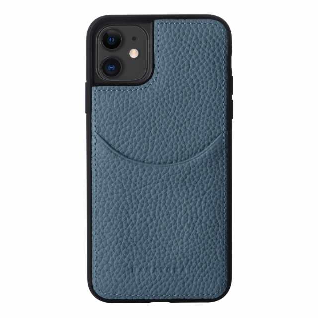 [HANATORA] iPhone11 本革ケース シュリンクカーフレザー カードポケット 耐衝撃 ハンドメイド ギフト おしゃれ シンプル 大人可愛い メンズ レディース スマホケース 青 灰 ブルーグレー アイシーブルー CPG-11-IcyBlue