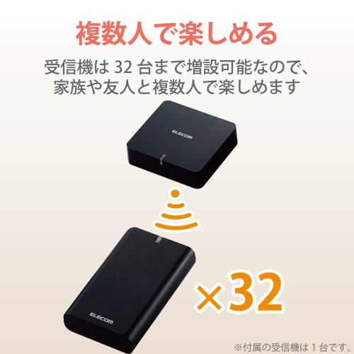 エレコム テレビ用受信機 ワイヤレス 2.4GHz 送信機付 イヤホン付属 AFFINITY SOUND TVW01E ブラック LBT-TVW01EBK