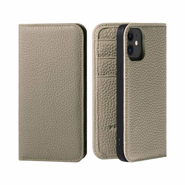 [HANATORA] iPhone12 mini ケース 手帳型 本革 シュリンクカーフレザー スマホケース 耐衝撃 磁石不使用 マグネットなし ハンドメイド ギフトにも最適品 ダイアリーケース Edel グレージュ 薄茶色 PH-12Mini-Gregeの通販は
