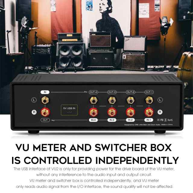 Douk Audio VU2 MIC Line デュアルVUメーター アナログサウンドレベルインジケーター 4ウェイスプリッタースイッチ  オーディオスイッチャーボックス スピーカー/アンプ/プリアンプ用 (イエローメーター)の通販はau PAY マーケット - Fleume | au  PAY マーケット－通販サイト