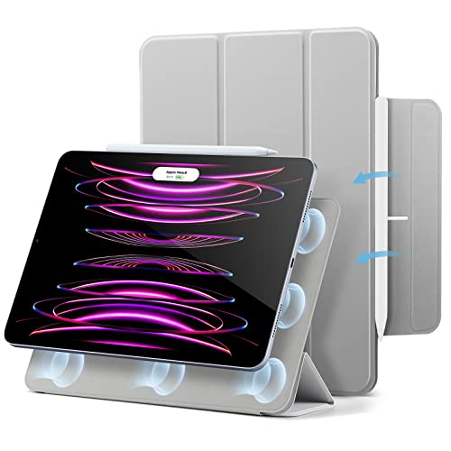 ESR iPad Pro 12.9 ケース ipad pro ケース 12.9インチ 第6/5/4世代(2022/2021/2020モデル) マグネットス吸着式 Pencil2対応 三つ折りスタンド オートスリープ・ウェイク iPad Pro 12.9 Rebound 磁気ケース グレーの通販は 5,634円