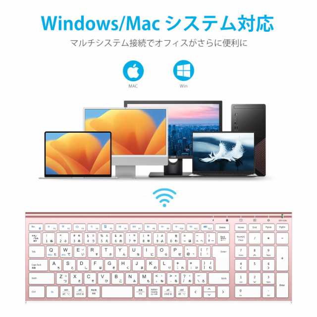 iClever キーボードワイヤレスキーボードマウスセット日本語JIS配列 ...