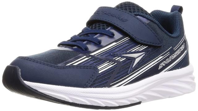 [シュンソク] スニーカー キッズ 男の子 女の子 子供靴 幅広 軽量 15~25cm 3E SJJ 8690 9990 ネイビー 17.0 cm