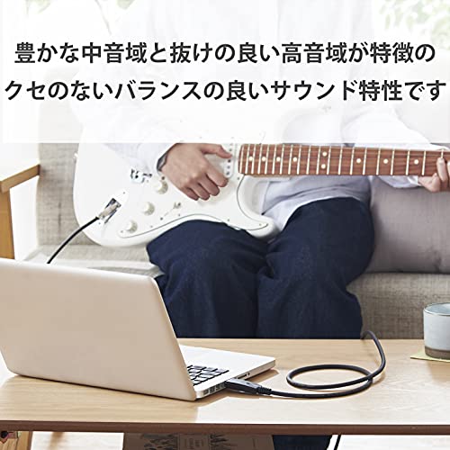 エレコム シールド 5m 楽器用ケーブル USBA-φ6.3 ブラック DH-SHU50BK