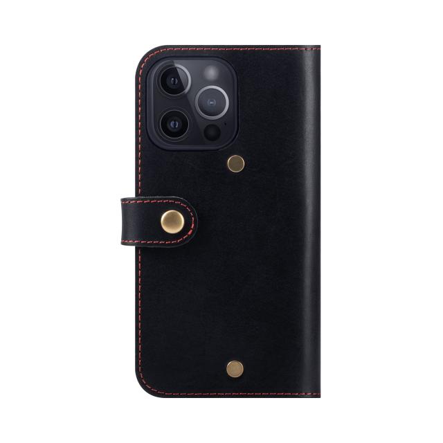 [HANATORA] iPhone13 Pro ケース 手帳型 本革 イタリアンレザー スマホケース 耐衝撃 磁石不使用 マグネットなし ハンドメイド ギフトにも最適品 シンプル スタイリッシュ スタンド機能 ダイアリーケース Armonia ブラック 黒 PN-13Pro-Blackの通販は