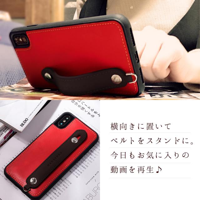 [HANATORA] iPhone13 Pro ケース 本革 グリップケース レザー ストラップ付属 イタリア製牛革 ヌメ革 片手操作 カード収納 スタンド機能 メンズ レディース オレンジ/ブラック CGH-13Pro-Orange-BKの通販は