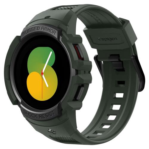 Spigen Galaxy Watch 5 バンド 44mm 一体型 ケース Galaxy Watch 4 対応 カバー 耐衝撃 PC TPU 二重構造 スポーツバンド 落下 衝撃 吸収 耐久性 傷防止 ラギッド・アーマー・プロ ACS04325 (ミリタリー・グリーン)の通販は 5,731円