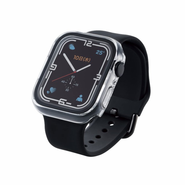エレコム Apple Watch (アップルウォッチ) ケース カバー 45mm [Apple Watch 8 7 対応] フルカバーケース プレミアムガラス セラミックコ